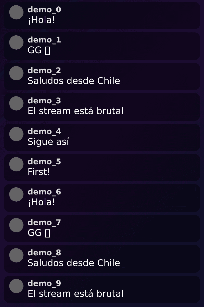 Chat en pantalla — TikXander
