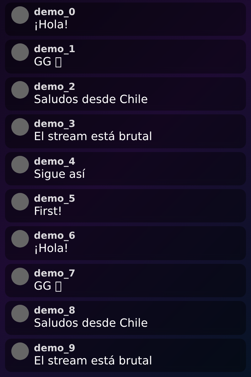 Chat en pantalla — TikXander